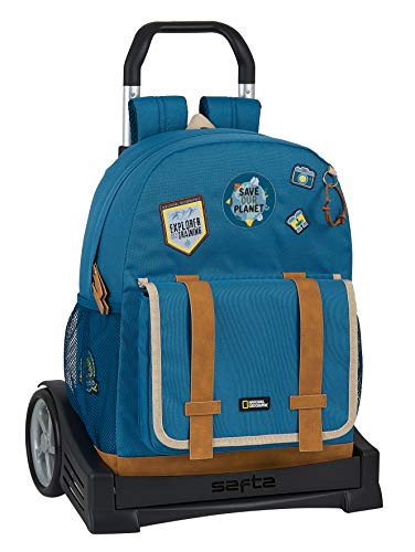 Safta Mochila 754 con Carro Evolution Reciclable National Geographic Explorer, 320x140x430mm