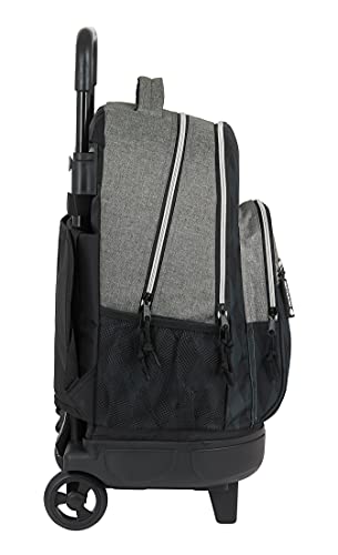 Safta Mochila Escolar con Carro Incluido y Espalda Acolchada de Harry Potter Hogwarts, 330x220x450 mm, Negro/Gris