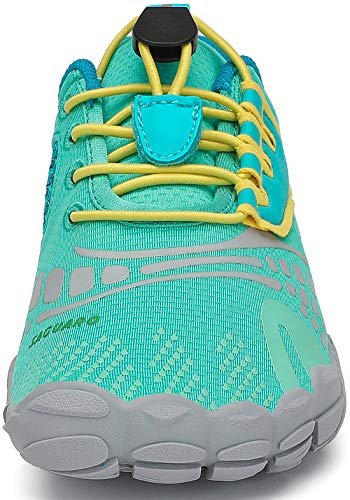 SAGUARO Barefoot Zapatillas de Trail Running Niños Niñas Minimalistas Zapatos de Deporte Antideslizantes Calzado Descalzos para Fitness Caminar Correr Asfalto Montaña Senderismo, Menta Verde, 32 EU