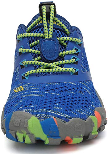 SAGUARO Barefoot Zapatillas de Trail Running Niños Niñas Minimalistas Zapatos de Deporte Antideslizantes Calzado Descalzos para Fitness Caminar Correr en Asfalto Montaña Senderismo Agua, Azul, 33 EU