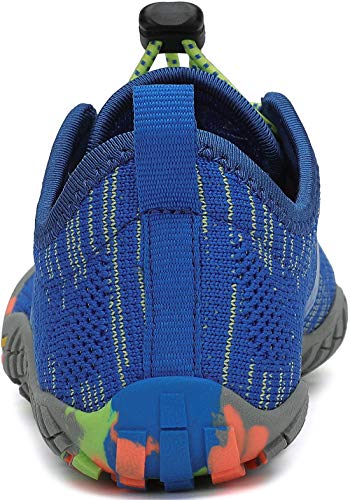 SAGUARO Barefoot Zapatillas de Trail Running Niños Niñas Minimalistas Zapatos de Deporte Antideslizantes Calzado Descalzos para Fitness Caminar Correr en Asfalto Montaña Senderismo Agua, Azul, 33 EU