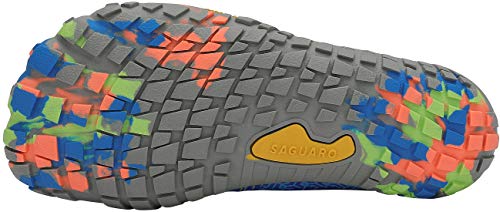 SAGUARO Barefoot Zapatillas de Trail Running Niños Niñas Minimalistas Zapatos de Deporte Antideslizantes Calzado Descalzos para Fitness Caminar Correr en Asfalto Montaña Senderismo Agua, Azul, 33 EU