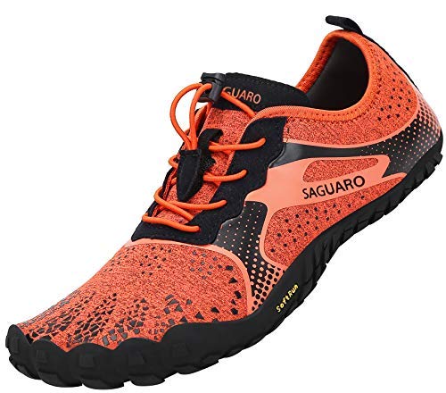 SAGUARO Barefoot Zapatos de Trail Running Hombre Mujer Minimalistas Escarpines Zapatillas de Deportes Acuáticos Secado Rápido para Exterior Interior, Naranja 41