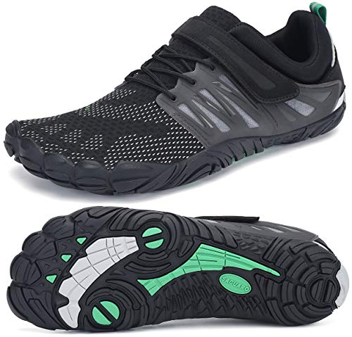 SAGUARO Barefoot Zapatos para Deportes Acuáticos Masculino Ultraligero Respirables Zapatillas de Natación Playa Agua Buceo Cycling Ejercicio Senderismo Zapato Femenino Adulto, Trail Negro 44