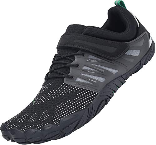 SAGUARO Barefoot Zapatos para Deportes Acuáticos Masculino Ultraligero Respirables Zapatillas de Natación Playa Agua Buceo Cycling Ejercicio Senderismo Zapato Femenino Adulto, Trail Negro 44