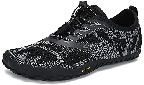 Voovix Zapatos Descalzos Zapatillas Minimalistas de Trail Running para Hombre Negro/Rosa,39