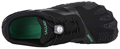 SAGUARO Hombre Mujer Zapatos Minimalistas Comodas Respirable Zapatillas de Trail Running Ligeras Calzado Barefoot Antideslizante para Gimnasio Fitness Senderismo Montaña, Negro 45 EU