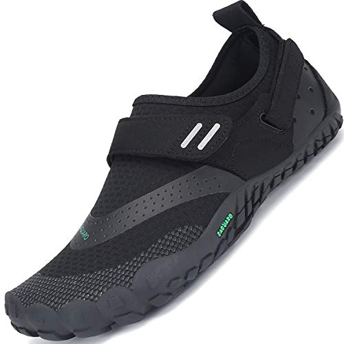 SAGUARO Minimalistas Zapatillas de Barefoot Trail Running para Mujer Antideslizante Five Fingers Calzado Minimalista Negro Noche 38 EU