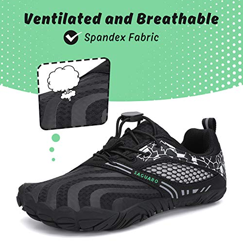 SAGUARO Niño Niña Antideslizante Fivefingers Minimalistas Niños Zapatillas Barefoot Surf Negro Gr.35