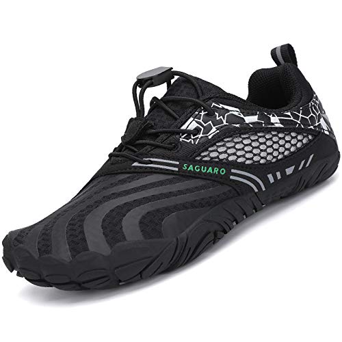 SAGUARO Niño Niña Antideslizante Fivefingers Minimalistas Niños Zapatillas Barefoot Surf Negro Gr.35