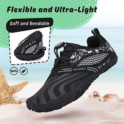 SAGUARO Niño Niña Antideslizante Fivefingers Minimalistas Niños Zapatillas Barefoot Surf Negro Gr.35