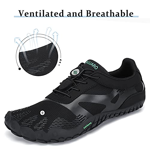 SAGUARO Zapatillas Minimalistas Hombre Mujer Zapatillas de Trail Respirables Zapatillas de Barefoot Ligera Escarpines de Agua Zapatos Running Stil: A Negro Gr.42
