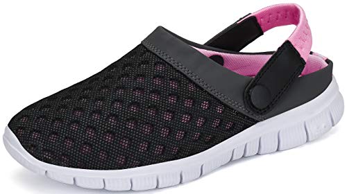 SAGUARO Zuecos para Mujer Zapatillas de Playa Ligeros Respirable Sandalias del Acoplamiento Ahueca hacia Fuera Zapatillas de Jardín, Rosa, 38 EU