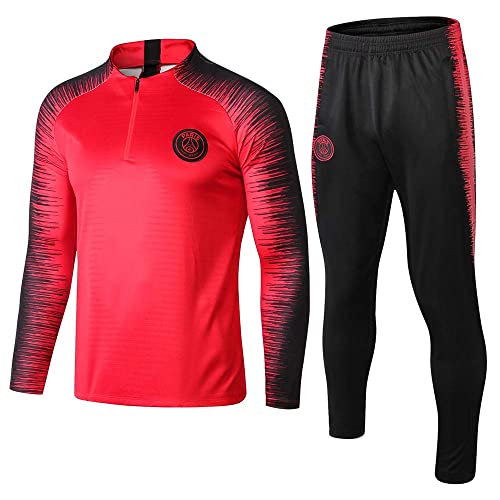 SaiBangZi Ropa De Fútbol Roja para Hombres Uniforme del Equipo del Club Traje De Entrenamiento De Media Manga De Manga Larga Traje De Competición S