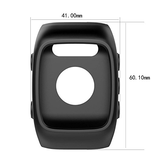 Saisiyiky Reloj reemplazo Banda Cubierta Protectora Manga, Silicona Protectora Bolsa para Unisex M400 / M430 Reloj GPS(Negro)