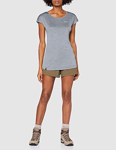 SALEWA Puez Melange Dry W S/S tee Camiseta, Mujer, Gris, 44/38
