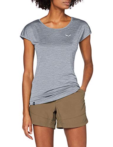 SALEWA Puez Melange Dry W S/S tee Camiseta, Mujer, Gris, 44/38