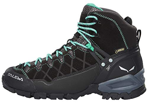 Salewa WS Alp Trainer Mid Gore-TEX Botas de Senderismo, Black Out/Agata, 38 EU