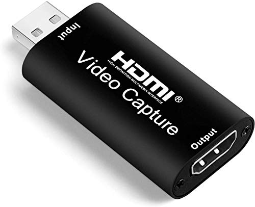 Salley Capturadora de Video HDMI, 4K HDMI a USB 3.0 Convertidor Video, Audio Capture Record a DSLR Action CAM, HDMI Vídeo Game Capture 1080P 60FPS para Edite Video/Juego/Transmisión (Black)