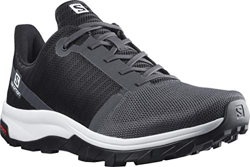 Salomon Outbound Prism Hombre Zapatos de trekking, Negro (Ebony/White/Black), 43 ⅓ EU