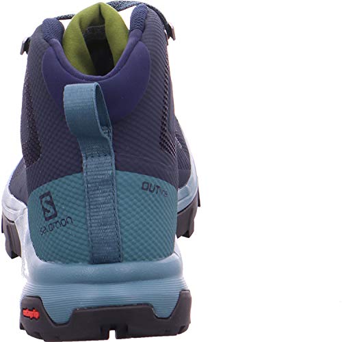 Salomon Outline Mid Gore-Tex (impermeable) Mujer Zapatos de trekking, Azul (Navy Blazer/Hydro/Guacamole), 37 ⅓ EU