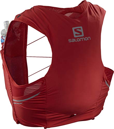 Salomon Sense Pro - Juego de 5 chalecos de hidratación para correr, bayas de Goji, color negro, talla XS