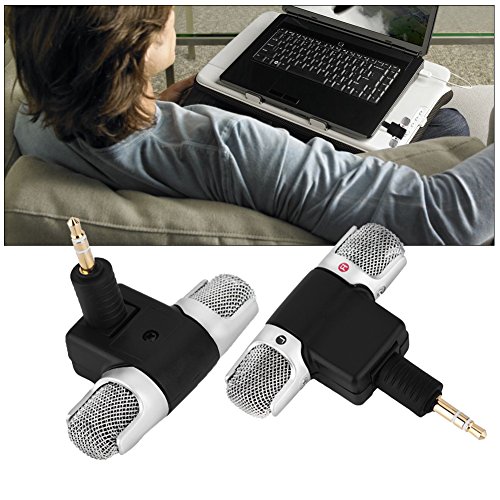 SALUTUY Mini Micrófono, Micrófono Universal Amplia Gama de Aplicaciones Conexión Directa con Conector Chapado en Oro de 3,5 Mm para PC Y Grabador de Sonido para PC Portátil Cámara MD