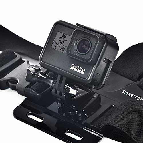 Sametop Arnés Correa de Pecho Chest Mount Harness Compatible con GoPro Hero 10, 9, 8, Hero 7 Black, 7 Silver, 7 White, Hero 6, 5, 4, Session, 3+, 3, 2, 1, Hero (2018), Fusion, Cámaras de acción DJI Osmo Cameras