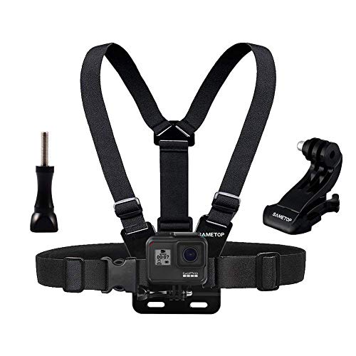 Sametop Arnés Correa de Pecho Chest Mount Harness Compatible con GoPro Hero 10, 9, 8, Hero 7 Black, 7 Silver, 7 White, Hero 6, 5, 4, Session, 3+, 3, 2, 1, Hero (2018), Fusion, Cámaras de acción DJI Osmo Cameras