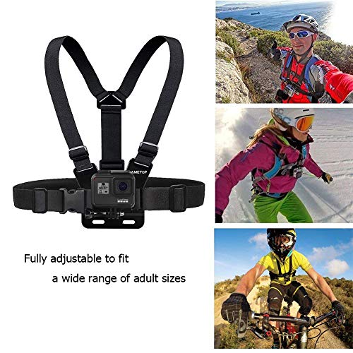 Sametop Arnés Correa de Pecho Chest Mount Harness Compatible con GoPro Hero 10, 9, 8, Hero 7 Black, 7 Silver, 7 White, Hero 6, 5, 4, Session, 3+, 3, 2, 1, Hero (2018), Fusion, Cámaras de acción DJI Osmo Cameras