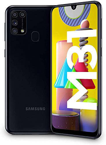 Samsung Galaxy M31 - Smartphone Dual SIM, pantalla de 6.4" AMOLED FHD+, Cámara 64 MP, 6 GB RAM, 64 GB ROM Ampliables, Batería 6000 mAh, Android, , Color Negro [Exclusiva Amazon]