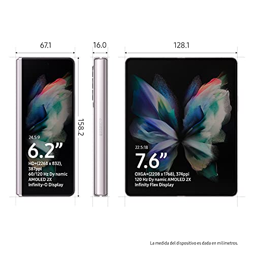 Samsung Galaxy Z Fold3 5G – Teléfono móvil sin tarjeta SIM, Android, Plegable, Smartphone, 256 GB, Plata + Note Pack (Version ES)