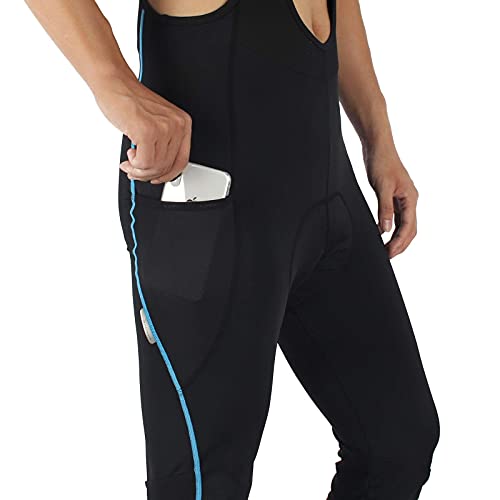 Santic Culote Ciclismo Hombre Largo Culote Bicicleta Montaña/MTB con Badana con Tirante con Bolsillo Azul EU XL