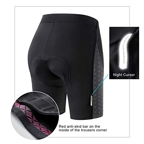 Santic Mujer Ciclismo Corto Pantalones Badana Acolchados MTB Transpirables De Secado Rápido Negro