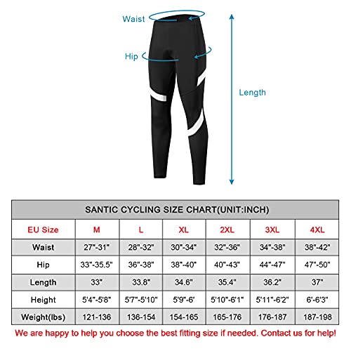 Santic Pantalones Ciclismo Mujer Pantalones Bicicleta Largos con Badana para Mujeres Negro EU M