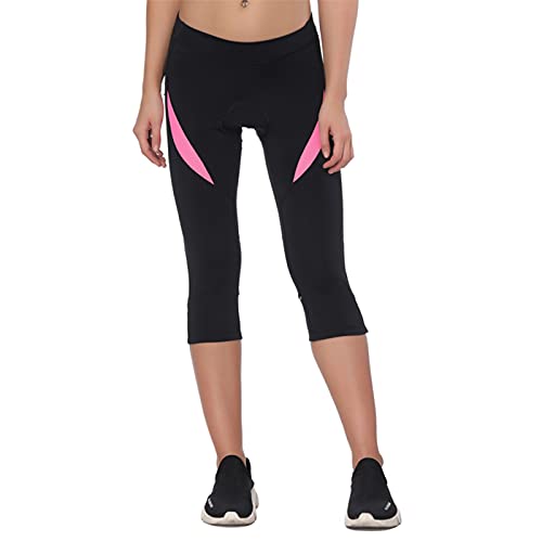 Santic Pantalones Cortos Ciclismo Mujer con Badana 3/4 Pantalon Bicicleta Mujer con Badana/Protecciones Rosa EU S