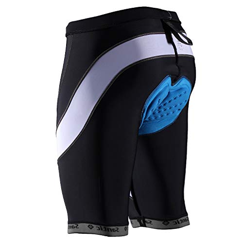 Santic Pantalones Cortos de Ciclismo para la Bicicleta con Badana con Acolchadito,con Almohadilla para Hombres Negro XL