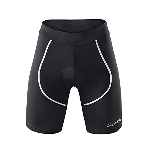 Santic Pantalones cortos de ciclismo para mujer acolchados pantalones cortos de ciclismo para mujer - Martha, blanco, M