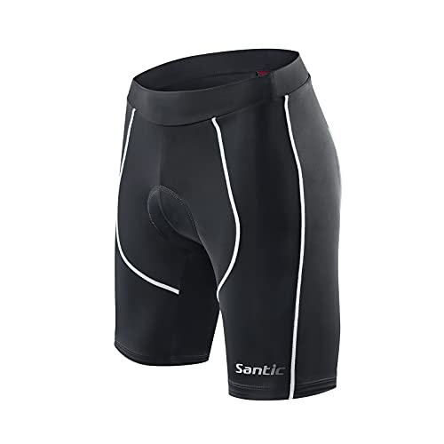 Santic Pantalones cortos de ciclismo para mujer acolchados pantalones cortos de ciclismo para mujer - Martha, blanco, M
