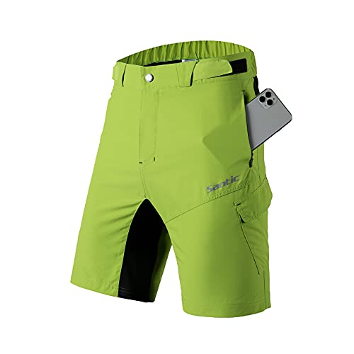 Santic Pantalones Cortos MTB Hombre Pantalones Cortos Ciclismo para Hombre Verde EU L