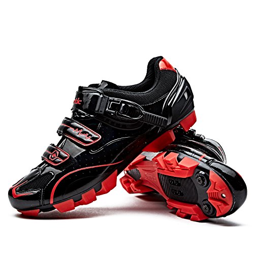 Santic Zapatillas Ciclismo MTB Zapatillas Bicicleta Montaña Hombre Zapatos Ciclismo Calzado Bicicleta Montaña Negro EU 39