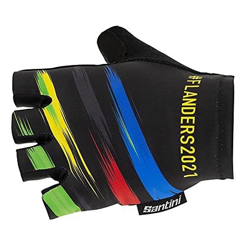 Santini Summer Gloves-Splashes Design Flanders 2021 Guantes, Sport, Multicolor (Multicolor), l