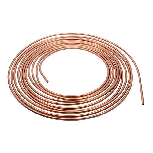 SANWAN - Juego de cables de freno de 3/16 pulgadas de acero interior para coche, tubo de aceite de freno de cobre, 10 m, rollo con 20 tuercas macho y hembra