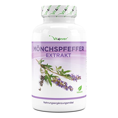 Sauzgatillo (Vitex Agnus Castus) - Extracto 5:1 altamente dosificado - 365 cápsulas veganas- 10mg Extracto puro de Sauzgatillo por cápsula