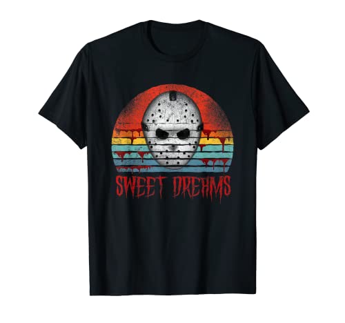 Scary Horror Movie Sweet Dreams Máscara de hockey Mancha de sangre Camiseta