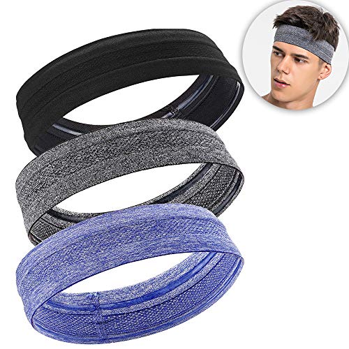 Schneespitze 3 Piezas Diadema Deportiva,Banda Elástica Diadema Atlética,Antideslizante Banda de Cabeza para Hombres, Mujeres para Fitness, Yoga, MontañIsmo, Tenis