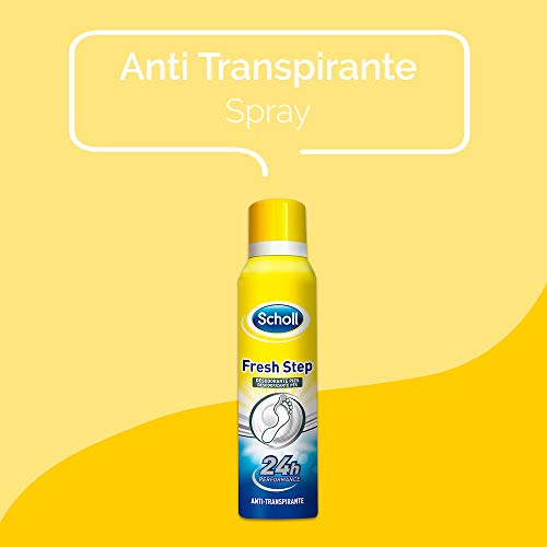 Scholl Desodorante Pies Fresh Step Anti-Transpirante elimina el olor y mantiene tus zapatos frescos - Spray 150ml