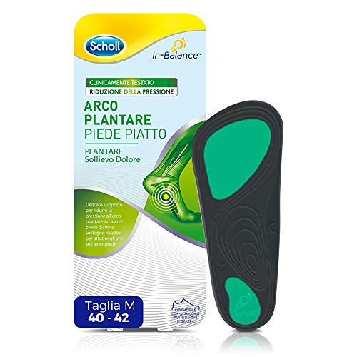 Scholl - Plantillas In-Balance para aliviar el dolor y ofrecer soporte al arco plantar en pies planos, unisex, talla M (40-42)