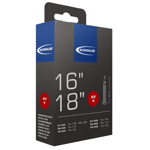 Schwalbe Sv4 Cámara 16x1 1/8-1 3/8, válvula Presta 40 mm, Unisex, Negro, Nr, 4 16" (28/37-340/355)