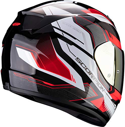 Scorpion Casco de moto EXO-390 BOOST Black-White-Red, Negro/Blanco/Rojo, M